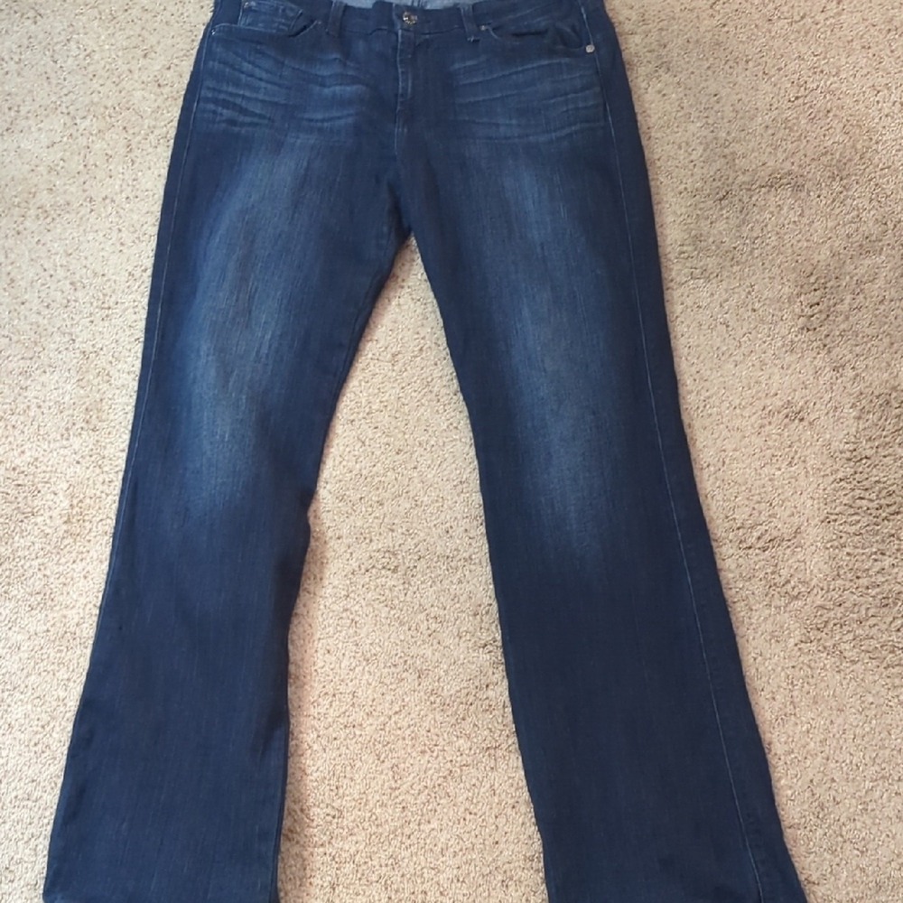 7 For All Mankind Dark Blue Straight Leg Jeans